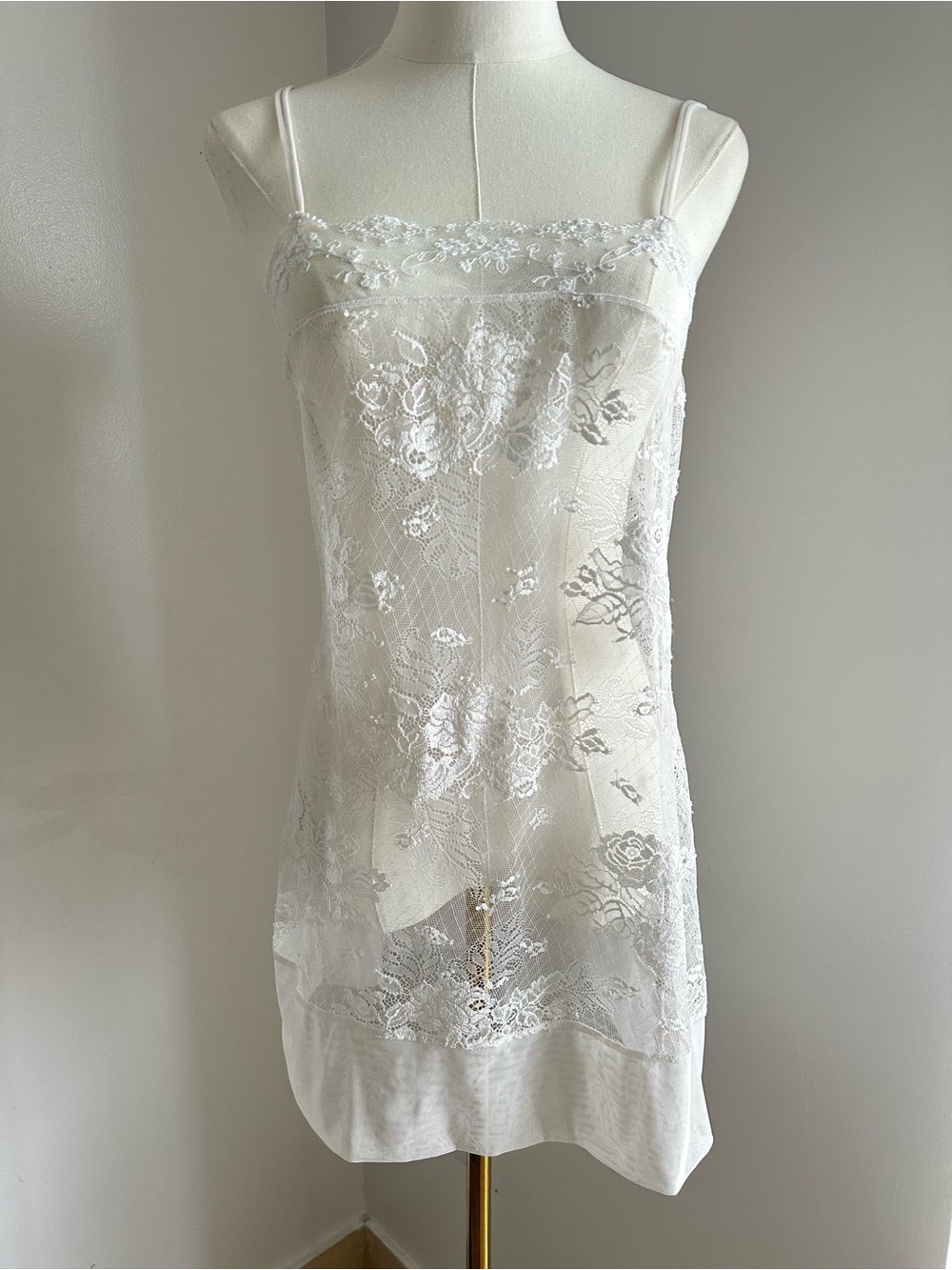 La Perla White Lace Slip Dress - Women Intimates & Sleepwear